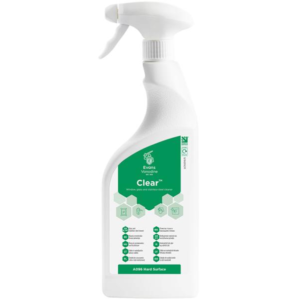 Evans Clear Glass, Mirror & SS Cleaner 750ml CASE